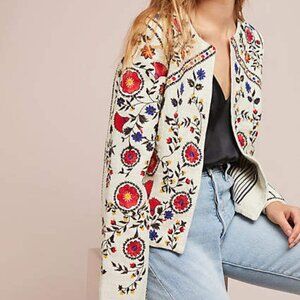 Maeve Kirian Embroidered Crop Jacket